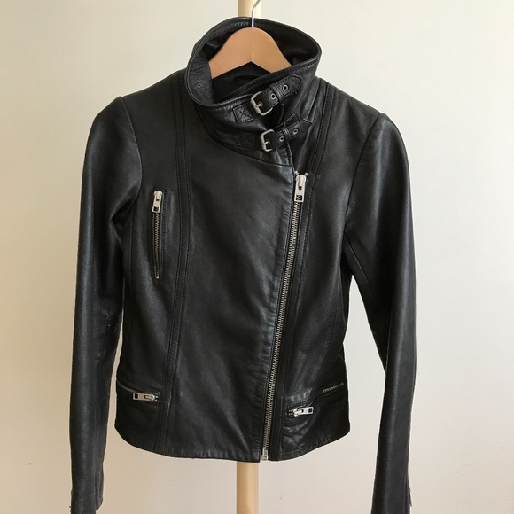All Saints Jackets & Blazers - All Saints Leather Bales Biker Jacket